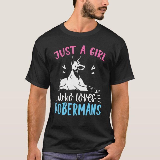 Pet Owner Women Girls Hund Animal Doberm T Shirt (Framsida)