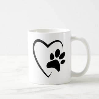Pet Paw Print Heart Mugg