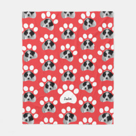 Pet Paw Skriv ut Pawprint Photo Fleecefilt