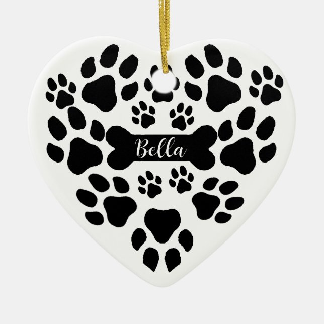 Pet Paws Christmas Ornament Heart Shaped Dog Paw (Framsidan)