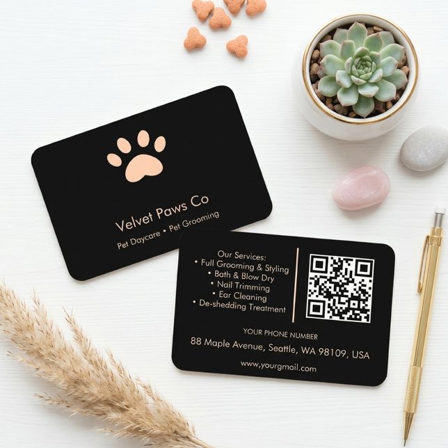 Pet Paws Grooming Anpassningsbar Minimal Multifunk Visitkort (Skapare uppladdad)