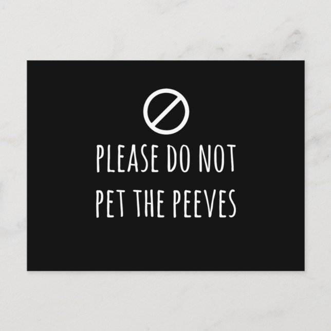 Pet-peeves-snålspetsen ska inte tryckas vykort (Framsida)