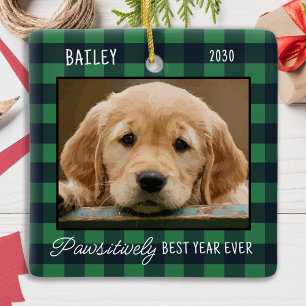 Pet-Personligen Play Puppy Hund Photo Julgransprydnad Keramik