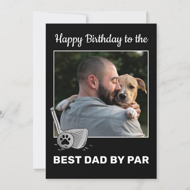 Pet Photo Best Pappa efter Par Golf Birthday Card (Framsida)