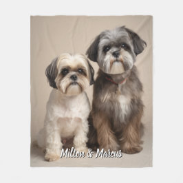 Pet Photo Blanket med namn Cute Memorial Gift Fleecefilt