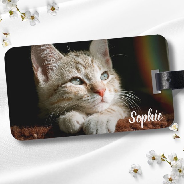 Pet Photo Block Bagagebricka (Cat Luggage Tag)