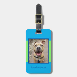 Pet Photo Blue och Grönt Luggage Tag Bagagebricka