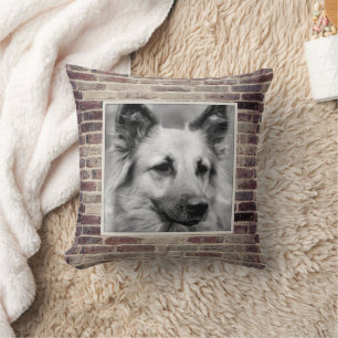 Pet Photo Brickwork accent Pillow Kudde