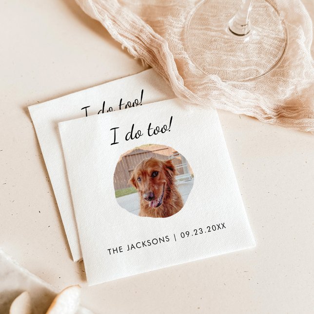 Pet Photo Bröllop Napkins, Hund Cat Bröllop Pappersservett (Skapare uppladdad)
