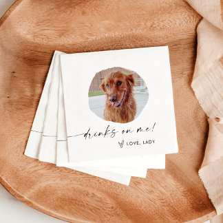 Pet Photo Bröllop Napkins | Modern Bröllop Decor Pappersservett