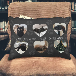 Pet Photo Collage Black Cat Favorite Dekorativ kud Prydnadskudde