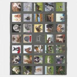 PET Photo Collage Blanket - Keepsak/Memorial Grått Fleecefilt