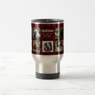 PET PHOTO Collage Gift Cat Hund Horse Red Tartan Resemugg