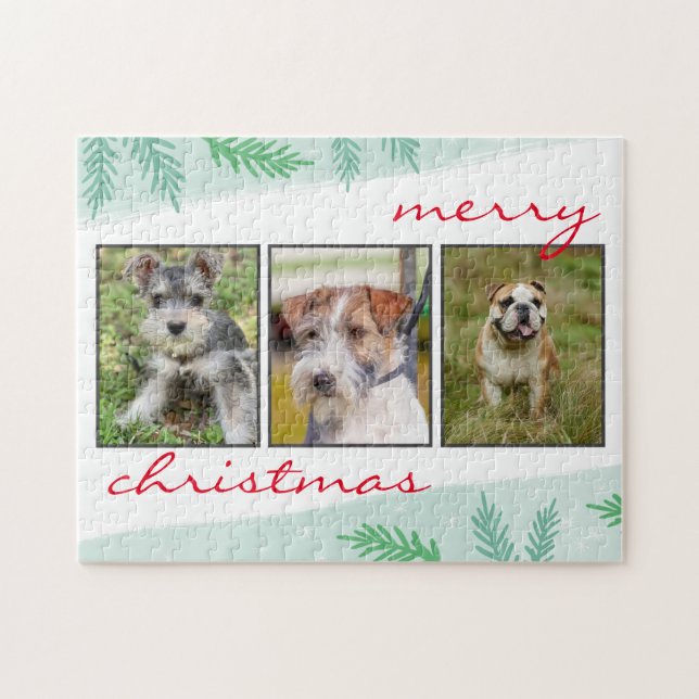 Pet Photo Collage God jul Pussel (Horisontell)
