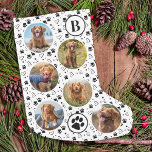 Pet Photo Collage Tass avtryck Hearts Hund Liten Julstrumpa<br><div class="desc">Dekorera ditt hem och spola bort ditt favoritsällskapsdjur med den här toppen söta anpassningsbarnas fotokollage och christmas-lagring i monogram med glitter tass avtryck. 12 foton, 6 på vardera sidan, för alla dina år favoritfoton och minnen. Du kan göra ett foto för att fira varje månad på året, eller bara dina...</div>
