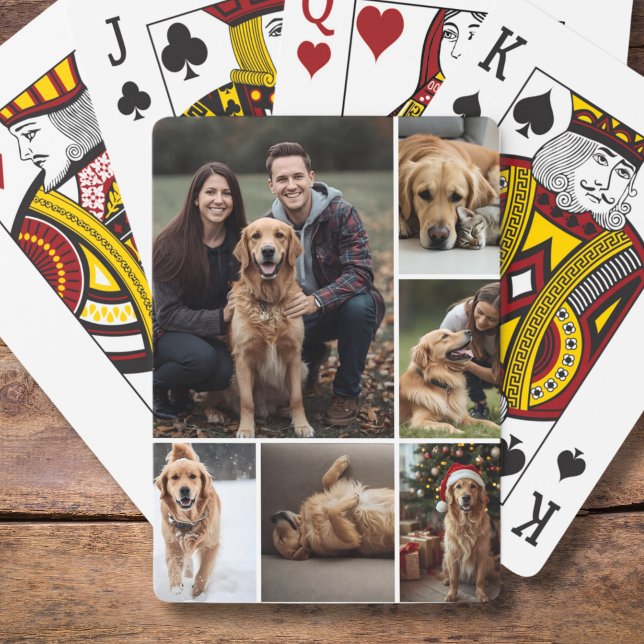 Pet Photo Collage Uppspelningskort Pet Mamma Gift  Casinokort (Skapare uppladdad)