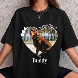 pet photo customize Heart custom dog name  T Shirt
