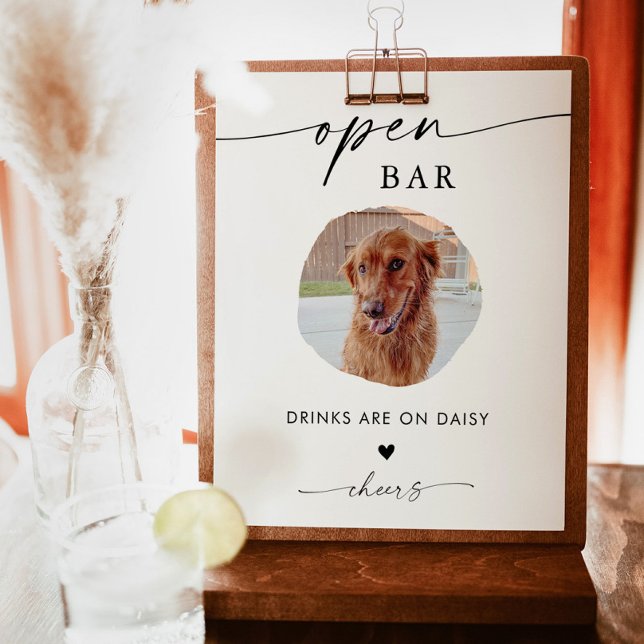 Pet Photo Drink-tecken | Bröllop Open Pub-tecken Poster (Skapare uppladdad)
