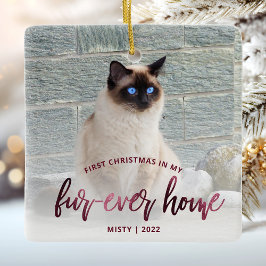 Pet Photo First jul Home Burgundy Julgransprydnad Keramik