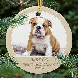 Pet Photo First Puppy Juli-Personligen Julgransprydnad Keramik
