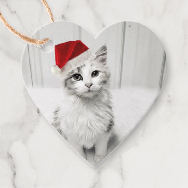 Pet Photo Heart God jul Kärlek NAMN Sweet Gåvor Etiketter (Framsida)