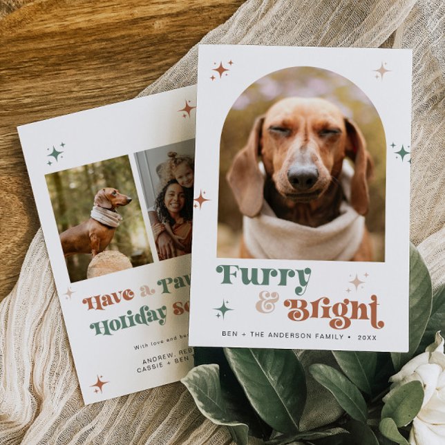 Pet Photo Helgdag Card Hund jul Puppy-Hårig Julkort (Skapare uppladdad)