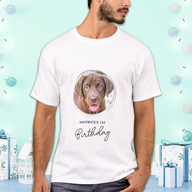 Pet Photo Hund Birthday Personlig T Shirt (Skapare uppladdad)