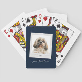 Pet Photo Hundägare Modern Script Birthday Casinokort
