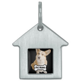 Pet Photo Image och Namn i Hund Bone ID-bricka Husdjur