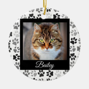 Pet Photo jul Modern Tassar Black White Julgransprydnad Keramik