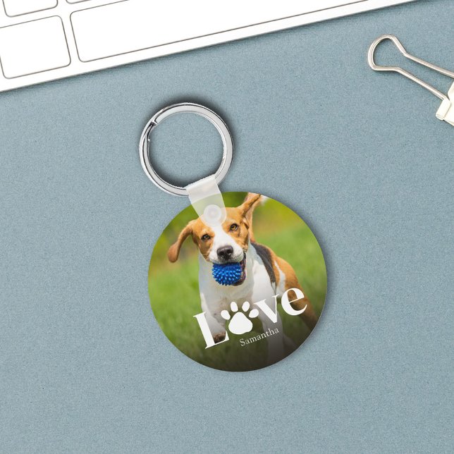Pet Photo Kärlek Personlig Cute Nyckelring (Love pet photo custom keychain. )