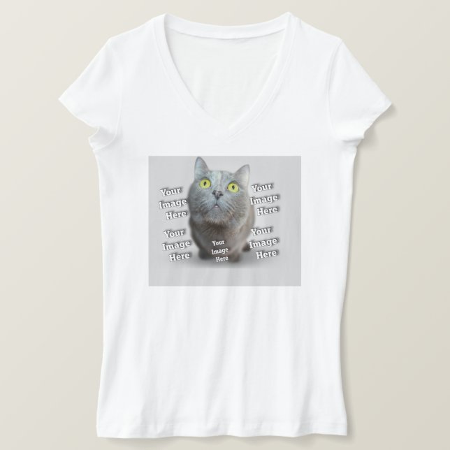 PET Photo ✨ Loely Anpassningsbar T-shirt (Design framsida)