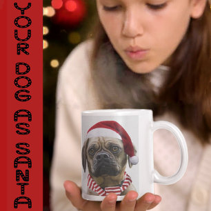 Pet Photo med Santa Hat Gift för Hund Mamma Kaffemugg
