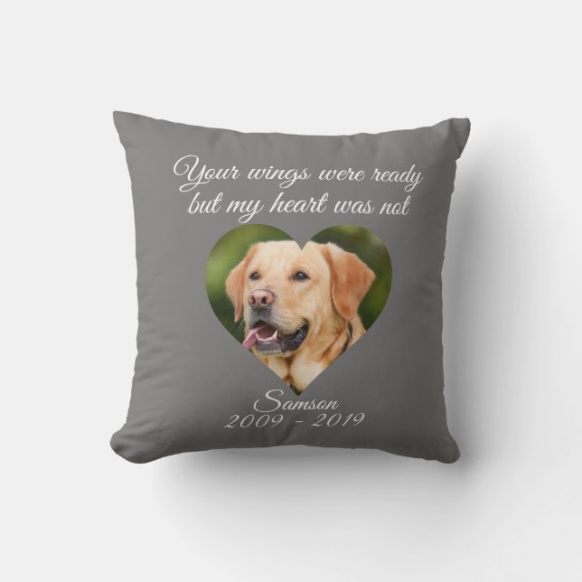 Pet Photo Memorial Anpassa hjärtfoto Kudde (Framsida)