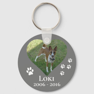 Pet Photo Memorial Anpassa hjärtfoto Nyckelring