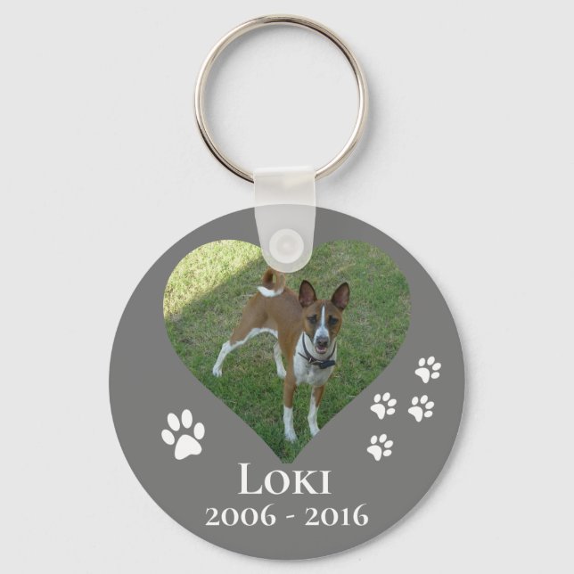 Pet Photo Memorial Anpassa hjärtfoto Nyckelring (Framsida)