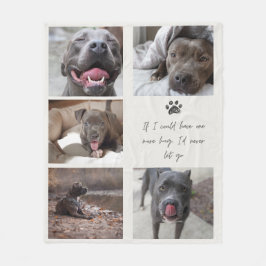 Pet Photo Memorial Blanket with Minimal Text & Paw Fleecefilt