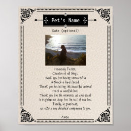 Pet Photo Memorial Hund Prayer - Poster