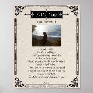 Pet Photo Memorial Hund Prayer - Poster