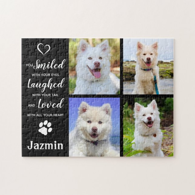 Pet Photo Memorial - Hund Sympathy Quote - Pet Los Pussel (Horisontell)