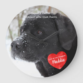 Pet Photo Memorial - Lägg till ditt foto - Hund Ph Stor Klocka