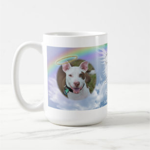 Pet Photo Memorial Rainbow Angel Vingar och Halo Kaffemugg