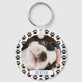 Pet Photo Modern Pawprint Nyckelring