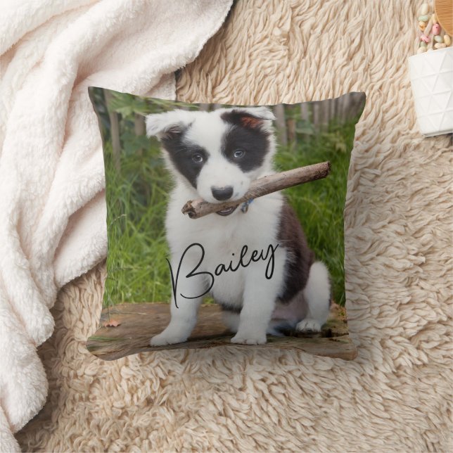 Pet Photo Namn Dekorativ kudde (Filt)