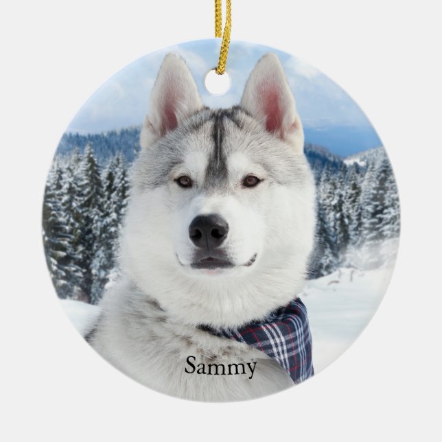 Pet Photo Namn Julgransprydnad Keramik (Framsidan)