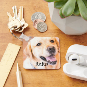 Pet Photo och Namn Personlig Nyckelring