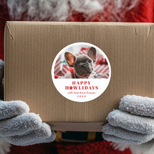 Pet Photo Paw Skriv ut Pun jul-Helgdag Runt Klistermärke