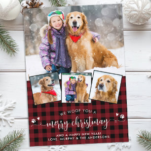 Pet Photo Personlig 4 Woof You God jul Julkort