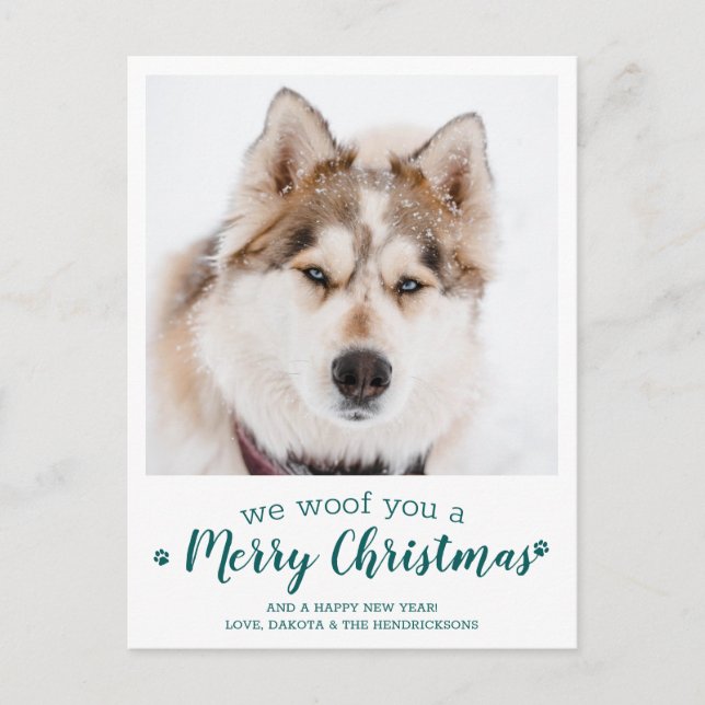 Pet Photo Personlig Hund älskare God jul Helg Vykort (Framsida)