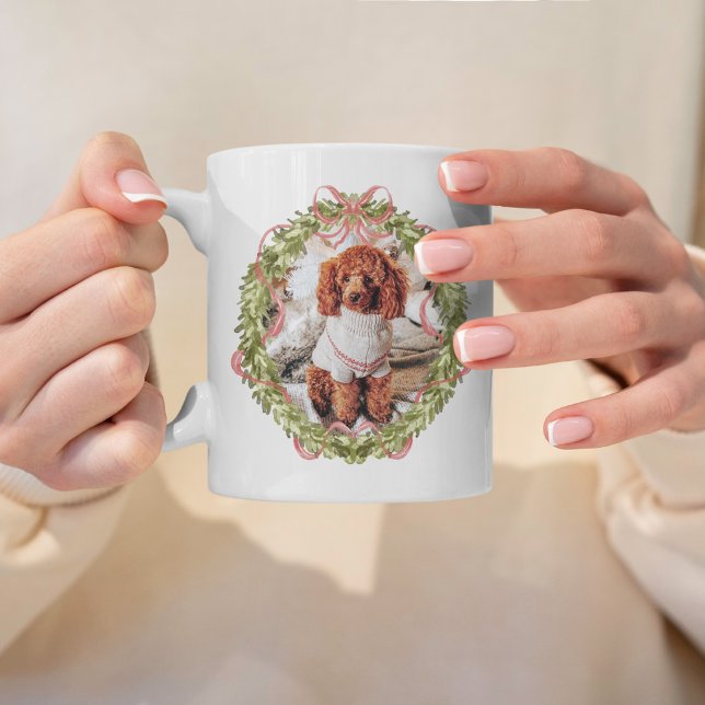Pet Photo Personlig Hund älskare-julfransen Kaffemugg (Skapare uppladdad)